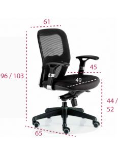 Medidas silla ergonómica Boston de Euromof