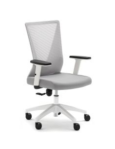 Silla estudio Tirana en color gris y blanco de Euromof