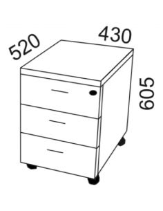 Cajonera de oficina 3 cajones de Kesta