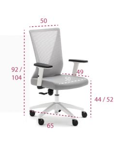 Medidas silla de oficina Tirana de Euromof