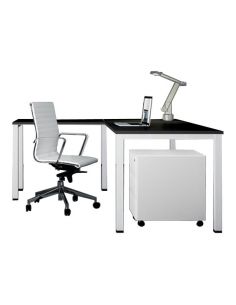 Escritorio esquinero Q50 de AIC en negro blanco