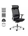 Sillón de dirección resistente, con estructura reforzada y malla ultra resistente. Color negro. Modelo sillón Toronto.