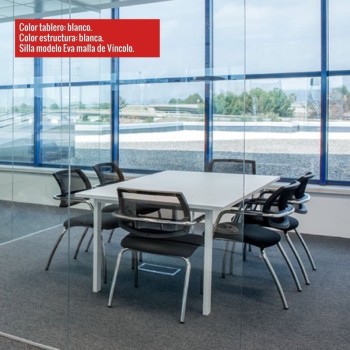 Mesa de reuniones Pórtico de JGorbe en blanco toda