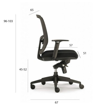 Medidas silla ergonómica oficina Chicago de Euromof