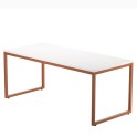 ESCRITORIO DE OFICINA STRIP DE KESTA TABLERO BLANCO ESTRUCTURA TEJA