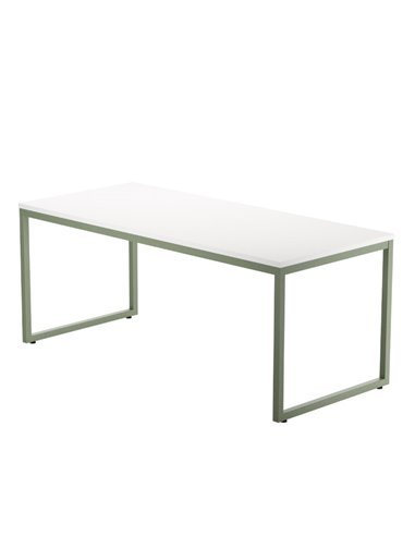 ESCRITORIO DE OFICINA STRIP DE KESTA TABLERO BLANCO ESTRUCTURA VERDE