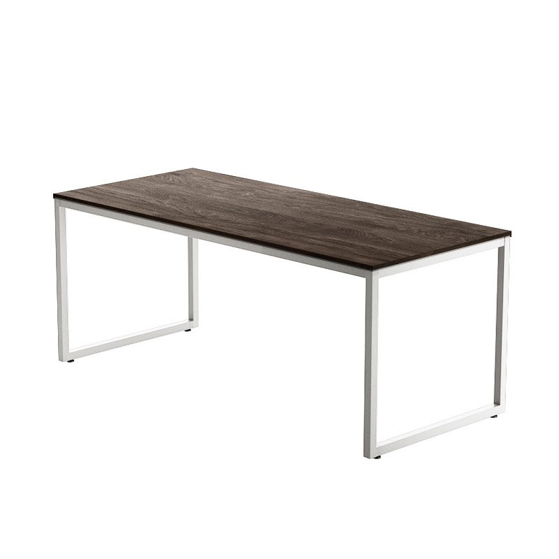 ESCRITORIO DE OFICINA STRIP DE KESTA TABLERO CASTAÑO ESTRUCTURA BLANCA