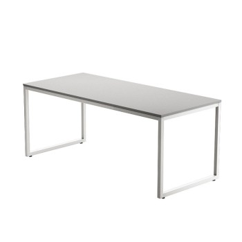 ESCRITORIO DE OFICINA STRIP DE KESTA TABLERO GRIS CLARO Y ESTRUCTURA BLANCA