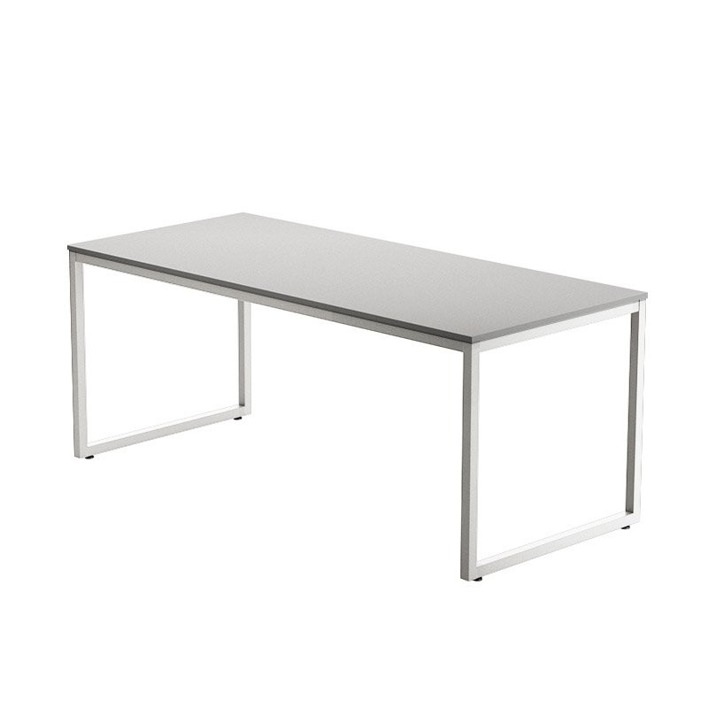 ESCRITORIO DE OFICINA STRIP DE KESTA TABLERO GRIS CLARO Y ESTRUCTURA BLANCA