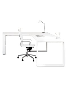 Escritorio esquinero blanco serie Cuadro con envío rápido de AIC