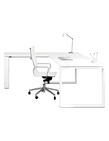 Escritorio esquinero blanco serie Cuadro con envío rápido de AIC