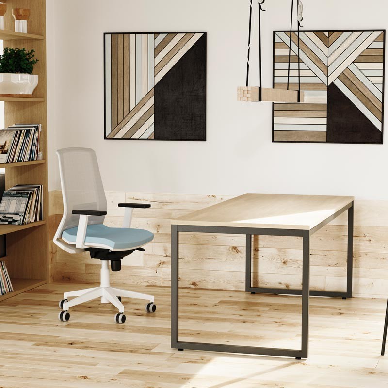 ESCRITORIO DE OFICINA STRIP DE KESTA TABLERO HAYA ESTRUCTURA GRAFITO