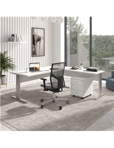 Escritorio esquinero T-Fusion Panel de Emobok