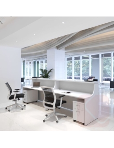 Mostrador para recepción con esquina Euro de Euromof - Laoficinaonline.es