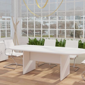 Mesa ovalada con base en h de euromof