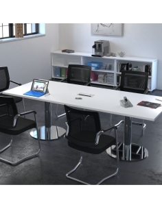 Mesa rectangular con bases metálicas de euromof