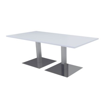 Mesa rectangular con base metálica cuadrada de euromof