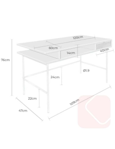 Escritorio Alabama roble/negro de madera con cajón