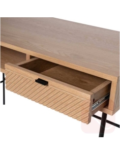 Escritorio Alabama roble/negro de madera con cajón