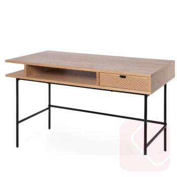 Escritorio Alabama roble/negro de madera con cajón