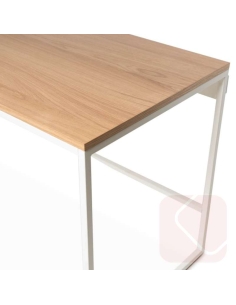 Mesa escritorio base metálica Hudson con base ligera en color blanco y negro