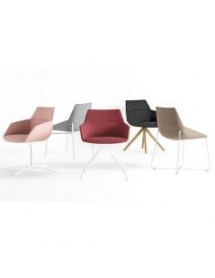 Sillas confidente Dunas XS de Inclass con base madera