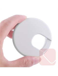Pasacables redondo con tapa para mesas del fabricante Kesta. Accesorio electrificación
