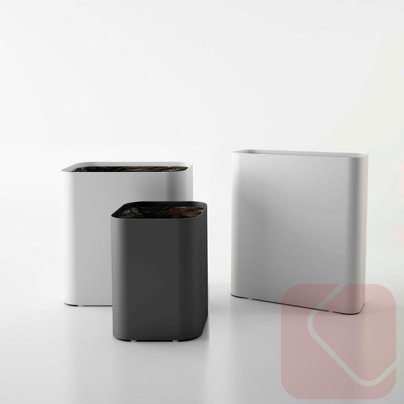 Papelera DROP de Systemtronic, de diseño minimalista y muy robusta fabricada en acero galvanizado.