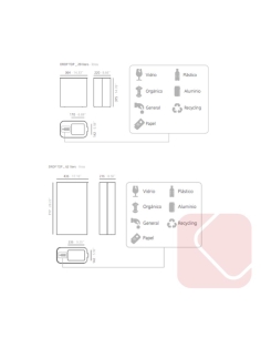 Papelera de reciclaje con tapa metálica DROP TOP - Laoficinaonline