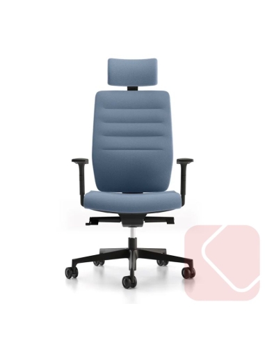 Happiness es un sillón direccional con o sin reposacabezas regulable en altura e inclinación espumado y tapizado.