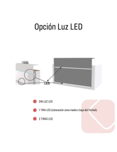 Opción de luz led para tu mostrador, ilumina tu recepción Avant