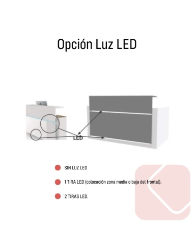 Opción de luz led para tu mostrador, ilumina tu recepción Avant