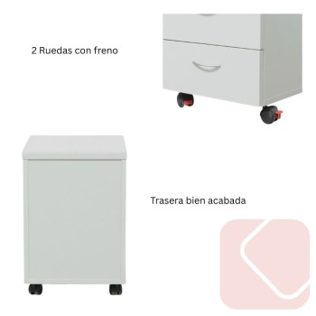 Cajonera con ruedas bucks de Euromof - Laoficinaonline.es