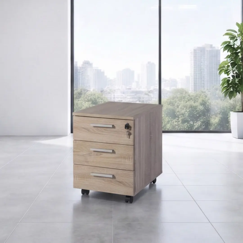 Cajonera escritorio de 3 cajones de JGorbe con cerradura y ruedas