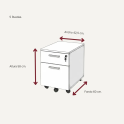 Cajonera de oficina 1 cajón + archivo con ruedas y cerradura | Laoficinaonline