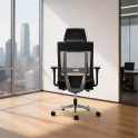 Sillón de dirección ergonómico Montreal con malla y cabezal | Laoficinaonline
