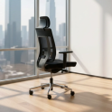 Sillón de dirección ergonómico Montreal con malla y cabezal | Laoficinaonline