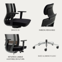 Sillón de dirección ergonómico Montreal con malla y cabezal | Laoficinaonline