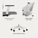 Silla de oficina Tirana blanca y gris con respaldo de malla transpirable | Laoficinaonline