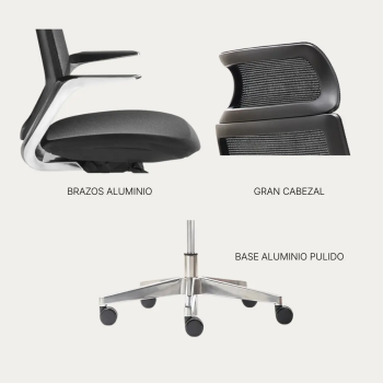 Sillón de oficina Tokio de malla con mecanismo sincro | Laoficinaonline