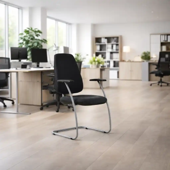 Silla fija tapizada con base patín Adapta | Laoficinaonline