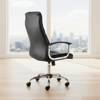 Sillón de despacho Oslo en ecopiel con base cromada | Laoficinaonline