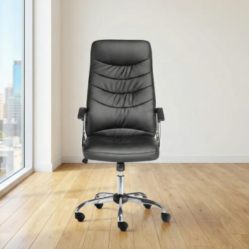 Sillón de despacho Oslo en ecopiel con base cromada | Laoficinaonline