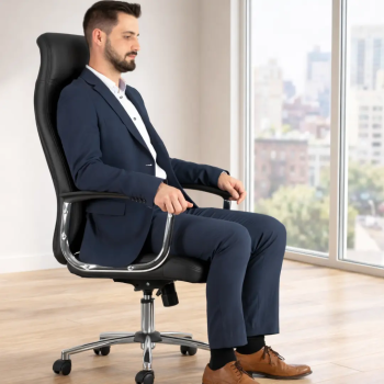 Sillón de despacho Oslo en ecopiel con base cromada | Laoficinaonline