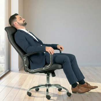 Sillón de despacho Oslo en ecopiel con base cromada | Laoficinaonline