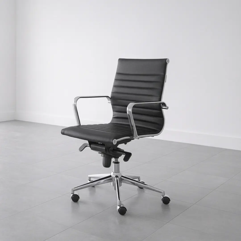Sillón despacho Londres de Euromof con respaldo medio en color NEGRO