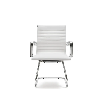 Silla confidente Londres en ecopiel con base patín cromada | laoficinaonline