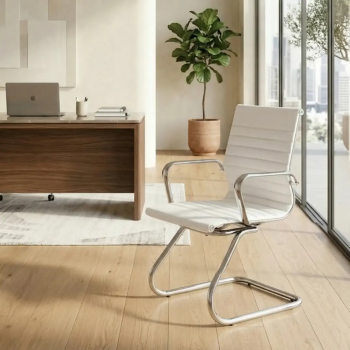 Silla confidente oficina Londres de Euromof en color blanco