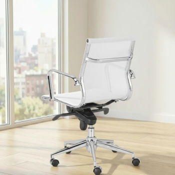 Sillón de despacho Berlín alto en malla transpirable con base cromada | laoficinaonline