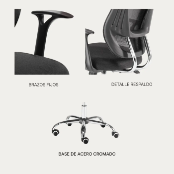 Silla de oficina Génova giratoria con respaldo de malla | Laoficinaonline